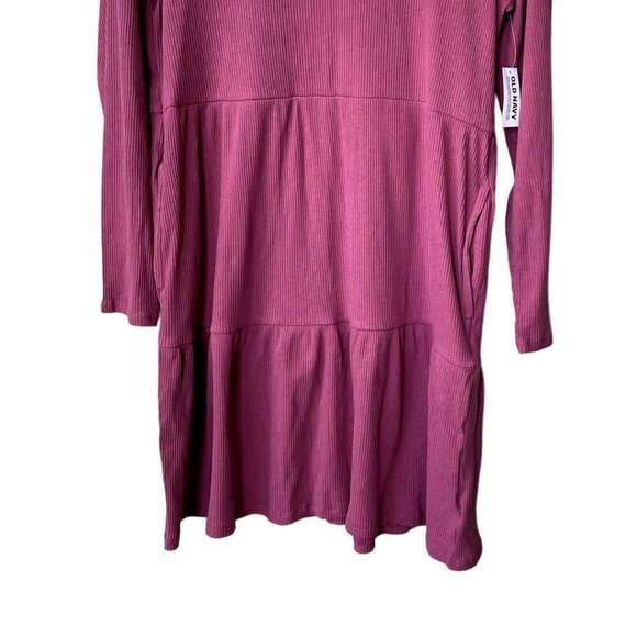 NWT Old Navy Womens Dress XXL Swing Tiered Long Sleeve Summer Babydoll PInk Mini - Picture 3 of 10
